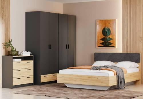 Набор шкафов Оттавия №5 / Антрацит / Дуб Крафт Золотой