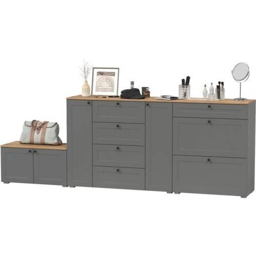 Прихожая Остин №15 Графит/дуб золотой