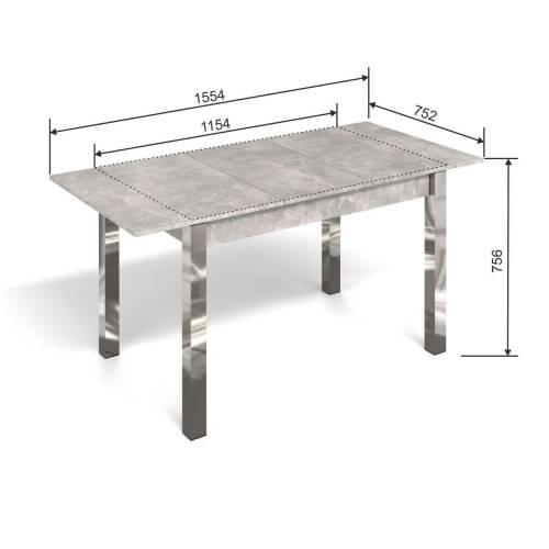 Стол Милан-3 / Ателье Светлое / Хром
