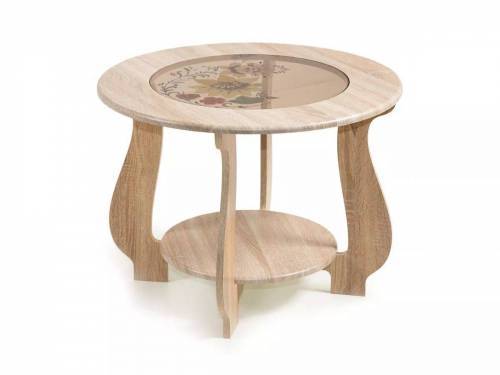 Стол журнальный СЖ-24 с рисунком Р-1/дуб сонома