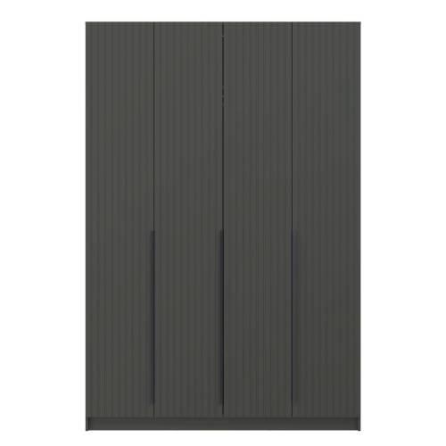 Шкаф для одежды 67.13 "Брандо" (4-х дв.) (диамант серый/фасад МДФ с ПВХ графит) (2400)