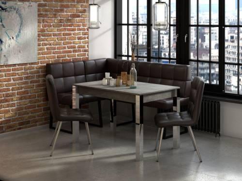 Стол Милан-1 / Ателье Светлое / Хром