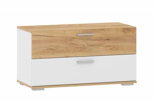 НМ 013.25 Тумба для обуви Санти Белый/Дуб крафт золотой