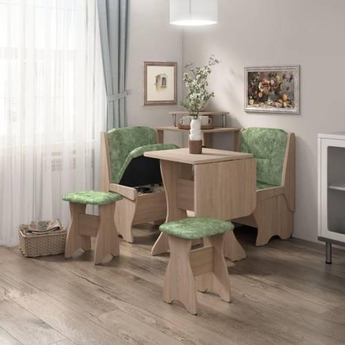 Скамья Лотос 550 / Дуб Сонома / Велюр Мохито