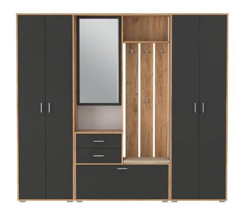 Прихожая модульная Антре 2 Дуб золотой/Диамант серый