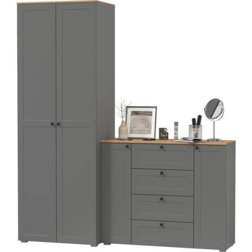 Прихожая Остин №22 Графит/дуб золотой