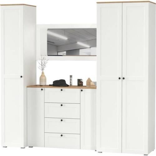 Прихожая Остин №55 Белый шагрень/дуб золотой