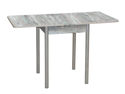Стол обеденный ЭКО 60*60 / Бетон пайн темный /Опора № 2-круглая серебристый металлик