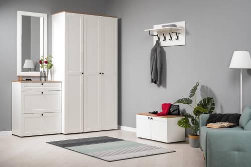 Остин Шкаф-пенал 13.225 Белый шагрень/Дуб Вотан