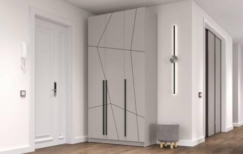 Шкаф для одежды 67.12 "Брандо" (3-х дв.) МДФ ГЕОМЕТРИЯ Кашемир