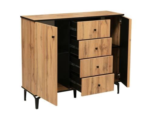 Комод Либерти 51.04 (опора 150) Дуб вотан/Черный