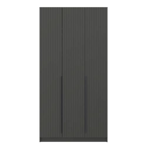 Шкаф для одежды 67.12 "Брандо" (3-х дв.) (диамант серый/фасад МДФ с ПВХ графит) (2400)