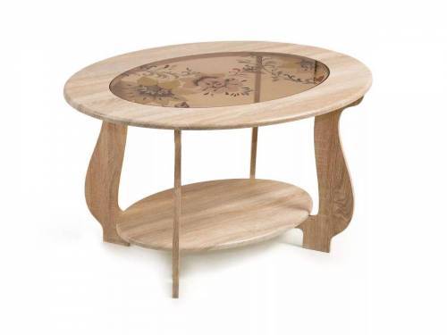 Стол журнальный СЖ-25 с рисунком Р-1/дуб сонома
