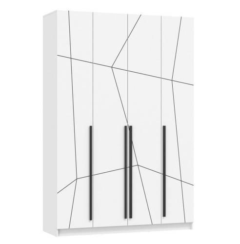 Шкаф для одежды 67.13 "Брандо" (4-х дв.) МДФ ГЕОМЕТРИЯ Белый