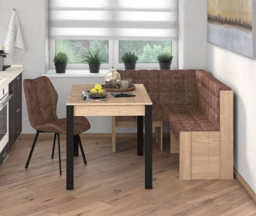 Стол Милан-1 Бител дуб сонома/черный