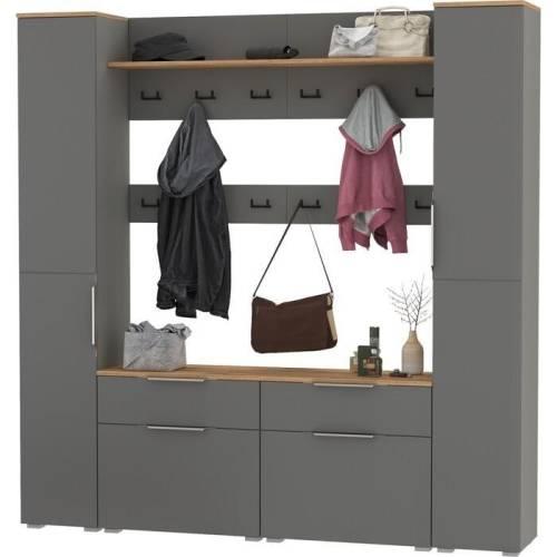 Прихожая Октава 52 Графит серый /Дуб золотой