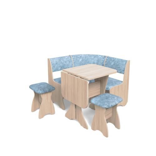 Кухонный набор Тюльпан-мини / ясень светлый / велюр Лагуна