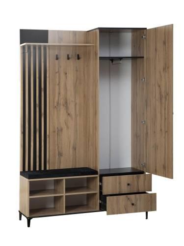 Шкаф для прихожей Либерти 51.22 (опора 150) Дуб вотан/Черный