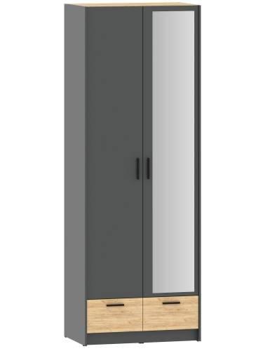 НМ 011.80 Шкаф для одежды с зеркалом Оттавия Антрацит/Дуб золотой