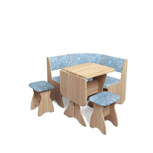 Кухонный набор Тюльпан-мини / дуб сонома / велюр Лагуна