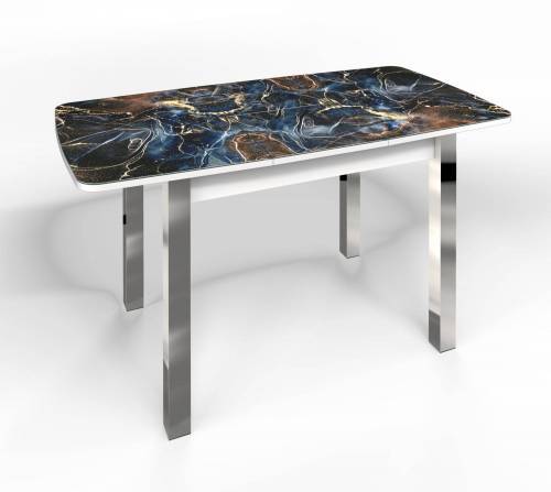 Стол СМ-5 Флорида ноги окрас квадратный белый/хром