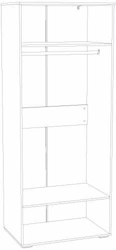 Шкаф для одежды НМ 041.42 Банни Дуб сонома/белый/бисквит