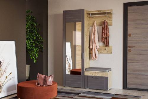 Прихожая Ливорно 3 дуб бунратти/софт графит