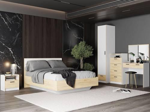 Спальня Оттавия 2 Белый/Дуб золотой