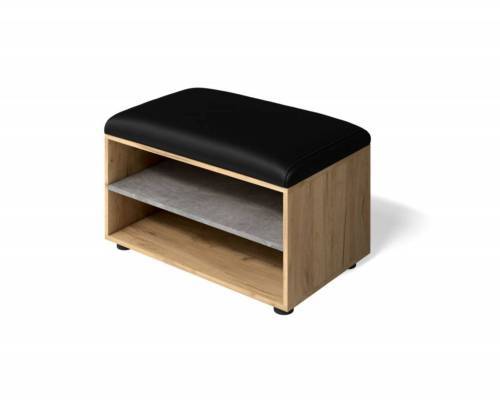 Обувница Мини-Лайт МЛ-8 дуб крафт/ателье светлое/черный к/з