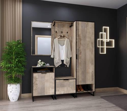 Прихожая Фолк комплектация 2 дуб Гранж песочный