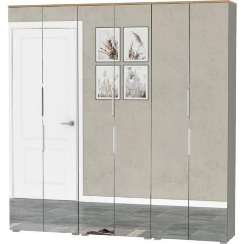 Прихожая Октава 4 Графит серый/Дуб золотой