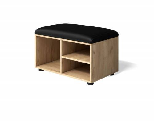 Тумба Мини-Лайт МЛ-5 дуб крафт/графит/черный к/з