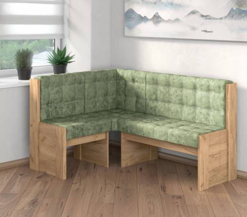 Угловая скамья Квадро дуб крафт золотой/ Мохито