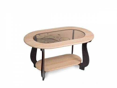 Стол журнальный СЖ-21 с рисунком Р4 венге/дуб