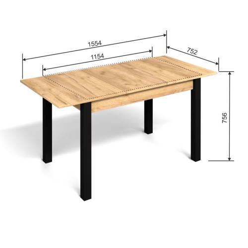 Стол Милан-3 / Дуб Крафт Золотой / Черный