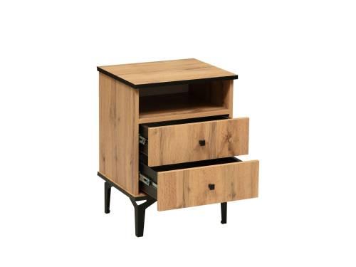 Тумба прикроватная Либерти 51.17 (опора 150) Дуб вотан/Черный