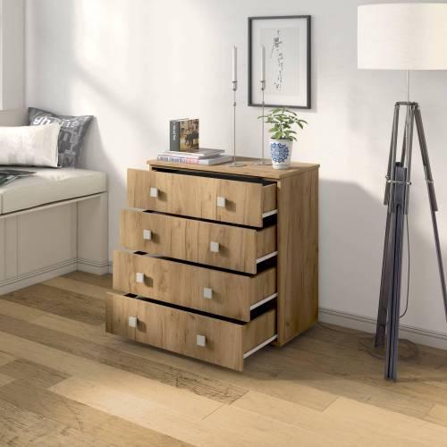 Комод Лофт-4 / Дуб Крафт Золотой / Дуб Крафт Золотой