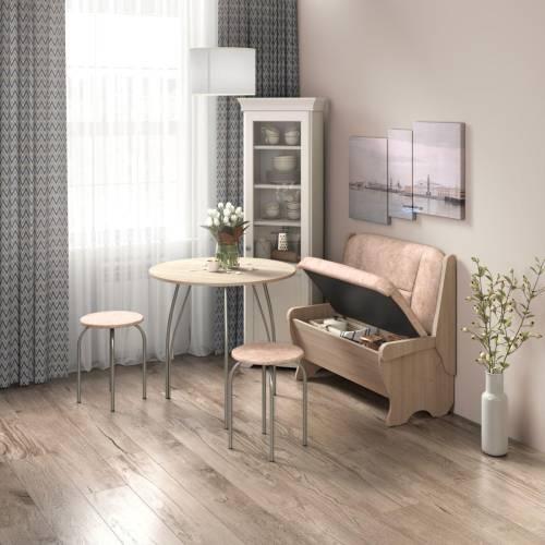 Скамья Лотос 950 / Дуб Сонома / Велюр Латте