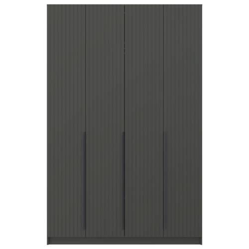 Шкаф для одежды 67.09 "Брандо" (4-х дв.) (диамант серый/фасад МДФ с ПВХ графит)