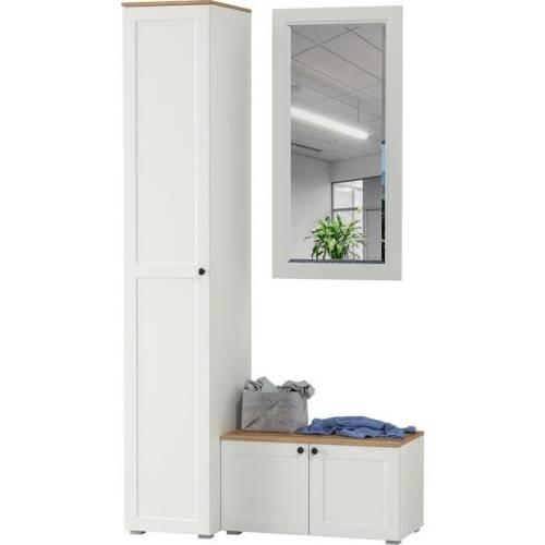 Прихожая Остин №41 Белый шагрень/дуб золотой