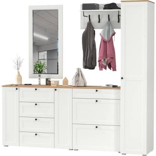 Прихожая Остин №70 Белый шагрень/дуб золотой