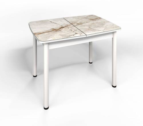 Стол СМ-4 Флорида ноги окрас круглый белый/серебро