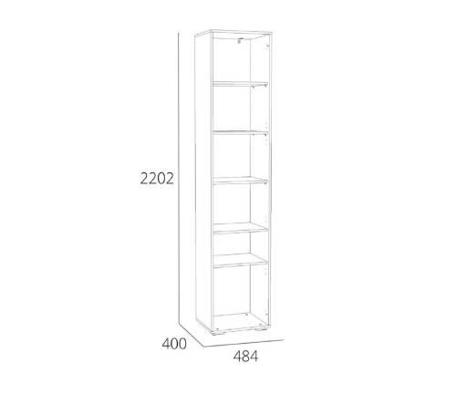 НМ 041.72 Шкаф-пенал Элиот Белый/Маренго/Баунти Песочный
