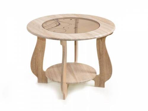 Стол журнальный СЖ-24 с рисунком Р-4/дуб сонома