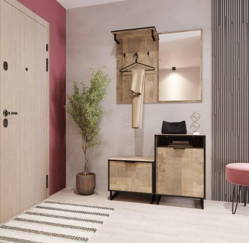 Прихожая Фолк комплектация 4 дуб Гранж песочный