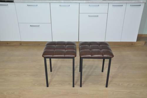 Табурет Текс кожзам Коричневый/каркас черный