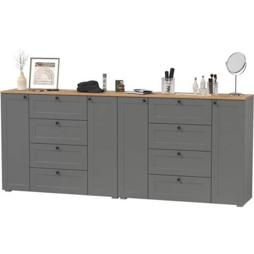 Прихожая Остин №19 Графит/дуб золотой