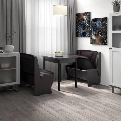 Кухонный набор Лотос ( Лотос 950 2 шт. + стол Ирис / черные опоры)  Венге / Экокожа Умбер