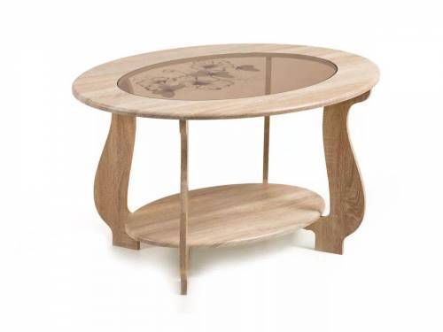 Стол журнальный СЖ-25 с рисунком Р-2/дуб сонома