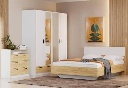 Спальня Оттавия 10 / Белый / Дуб Крафт Золотой